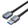 Vention Cable USB-A 3.0 Macho a USB 3.0 Hembra - 3m - Trenzado - Color Gris