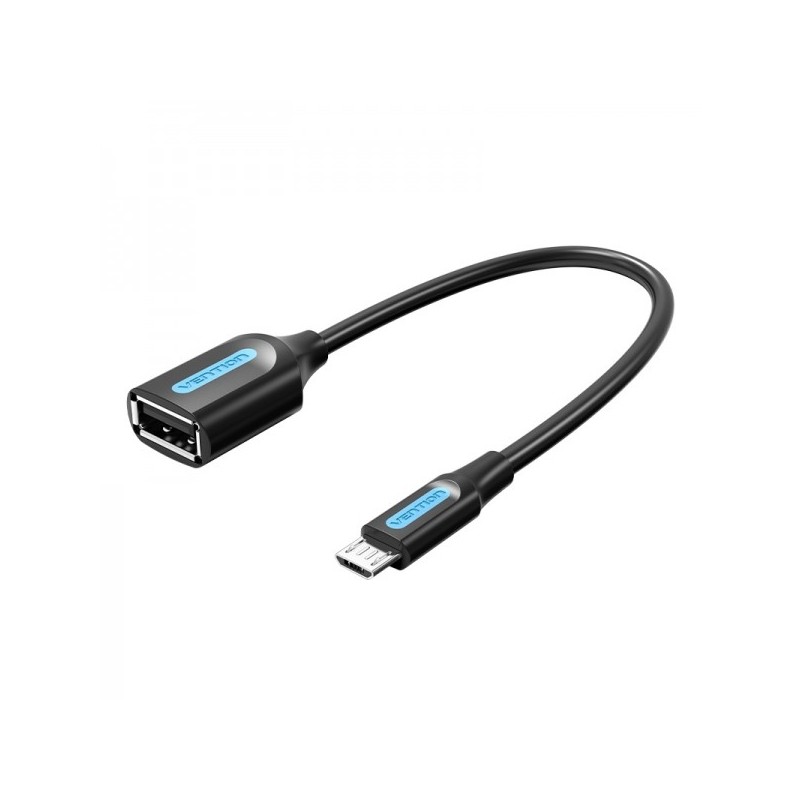 Vention Cable OTG USB 2.0 Micro-B Macho a USB A Hembra - 0.15m - Color Negro