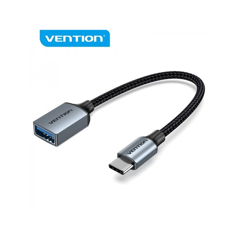 Vention Conversor USB-C Macho a USB Hembra - 0.15m - Color Gris