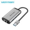 Vention CKBHB HUB USB x3 Ethernet USB 3.0 Gigabit Ethernet 1200 Mbps Compatible con USB-A/USB-C Certificacion CE Color Gris