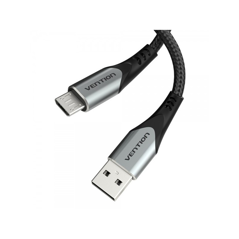 Vention Cable USB 2.0 Macho a MicroUSB Macho 60W 480Mbps - 0.5m - Color Gris