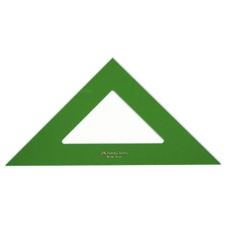 Escuadra técnica sin graduar Faber Castell - 25 cm - Color verde