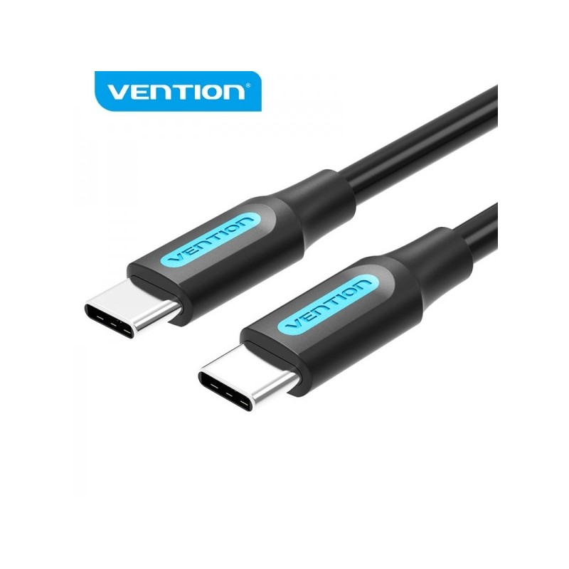 Vention Cable USB-C Macho a USB-C Macho - 1m - 3A - PD60W - Color Negro
