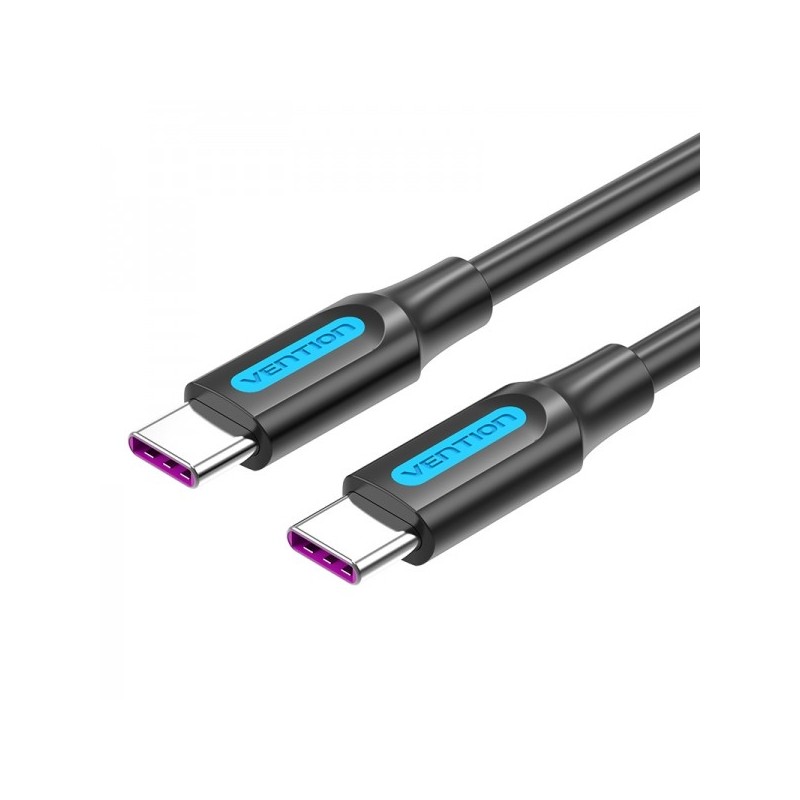 Vention Cable USB-C Macho a USB-C Macho - 0.5m - 5A PD100W - Color Negro