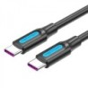 Vention Cable USB-C Macho a USB-C Macho - 0.5m - 5A PD100W - Color Negro