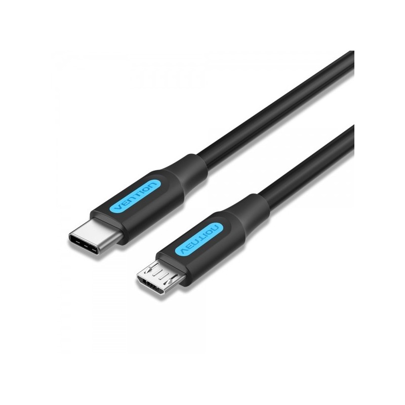 Vention Cable USB-C Macho a MicroUSB Macho - 1.5m - 2A 10W 480Mbps - Color Negro