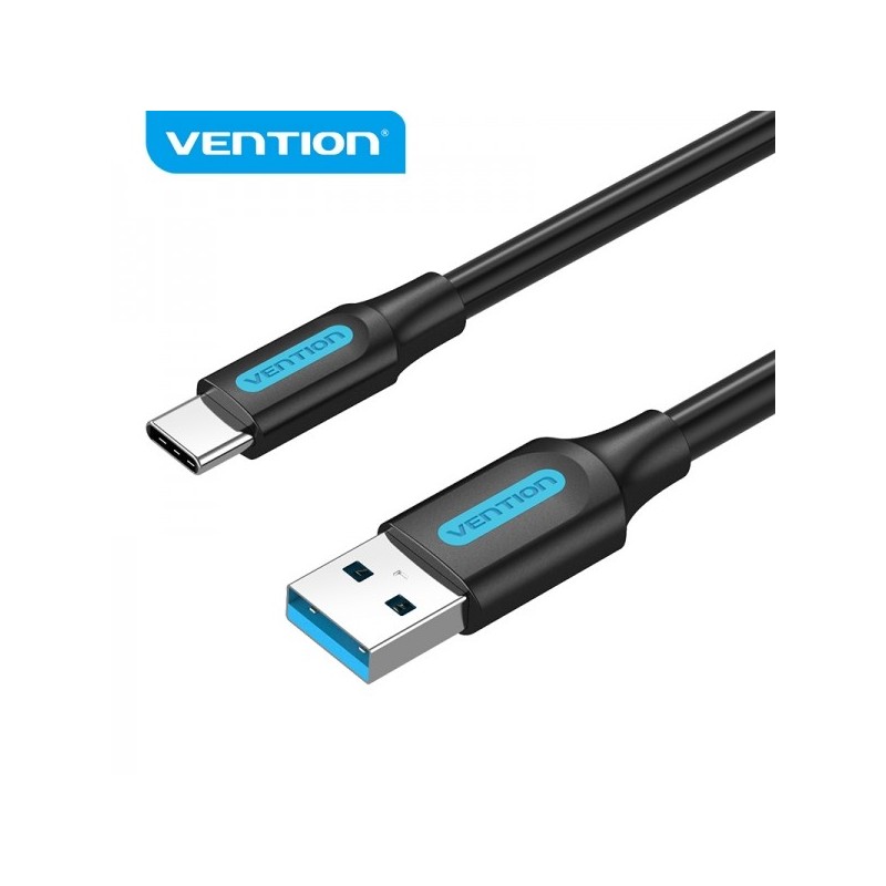 Vention Cable USB-A 3.0 Macho a USB-C Macho - 3A - 60W - 5Gbps - 0.5m - Color Negro