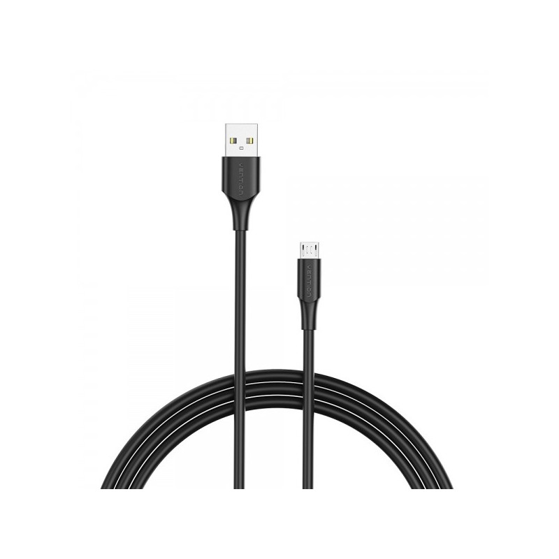 Vention Cable USB 2.0 Macho a MicroUSB Macho - 1.5m - 3A - 60W - 480Mbps - Color Negro