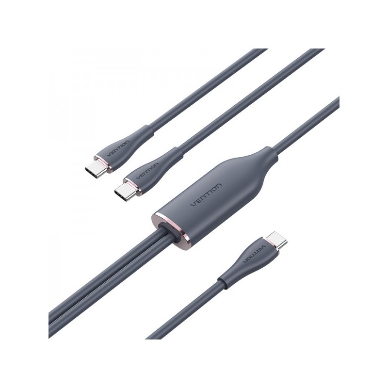 Vention Cable USB-C Macho a 2xUSB-C Macho - 1.5m - Color Rosa