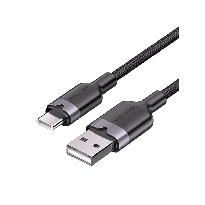 Vention Cable USB-C 2.0 a USB-A 3A 60W - 1m - Trenzado - Color Negro