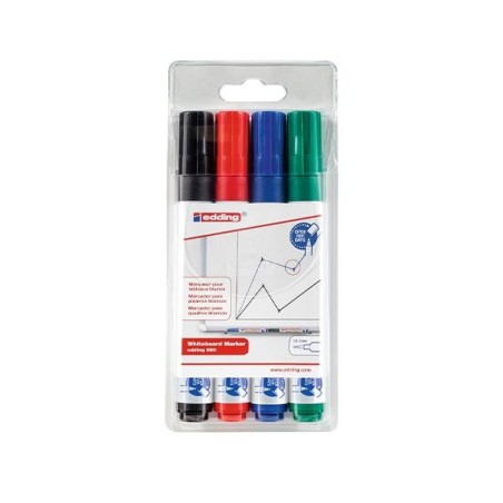 Marcador pizarra edding 660 Punta cónica - Trazo 1,5 - 3 mm - Estuche 4 colores