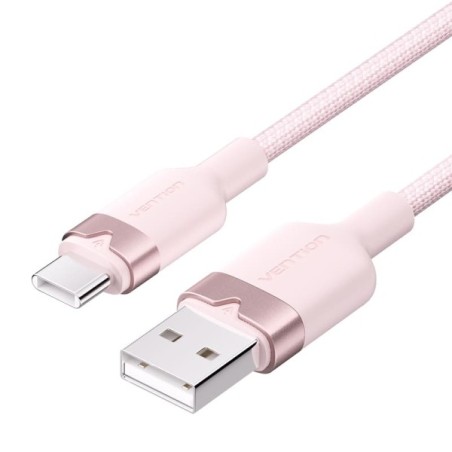 Vention Cable USB-C 2.0 a USB-A 3A 60W - 2m - Trenzado - Color Rosa