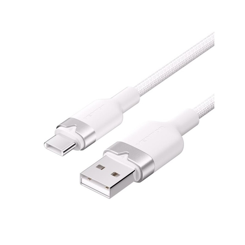 Vention Cable USB-C 2.0 a USB-A 3A 60W - 1m - Trenzado - Color Blanco