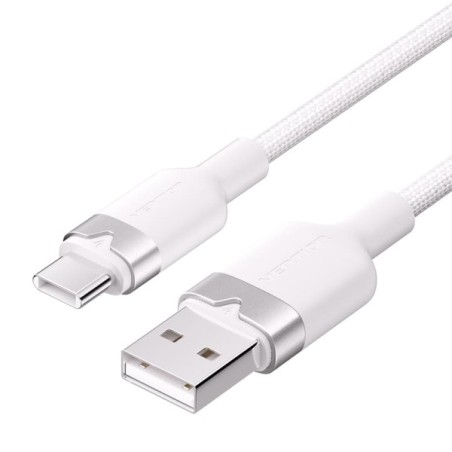 Vention Cable USB-C 2.0 a USB-A 3A 60W - 2m - Trenzado - Color Blanco