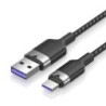 Vention Cable USB-C 2.0 a USB-A 6A 100W - 1m - Trenzado - Color Negro