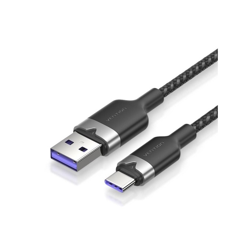Vention Cable USB-C 2.0 a USB-A 6A 100W - 2m - Trenzado - Color Negro