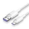 Vention Cable USB-C 2.0 a USB-A 6A 100W - 2m - Trenzado - Color Blanco