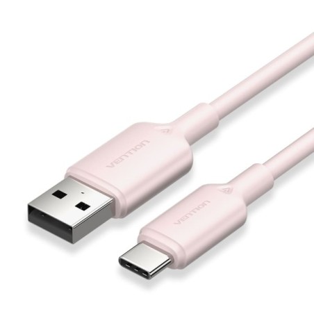 Vention Cable USB-C a USB-A 3A 60W - 1m - Trenzado - Color Rosa