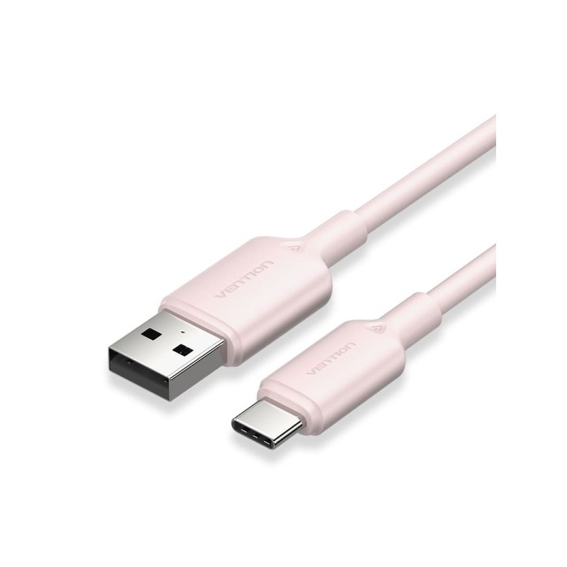Vention Cable USB-C a USB-A 3A 60W - 2m - Trenzado - Color Rosa