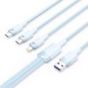 Vention Cable USB-A 2.0 a USB-C, Lightning, Micro-B 6A - 1.5m - Trenzado - Color Azul