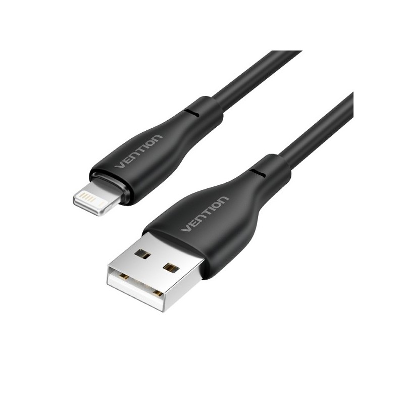 Vention Cable de Carga USB-A/Lightning TPE Duradero Transferencia 480Mbps Alimentacion 2A Potencia 10W Max 1 Metro Color Negro