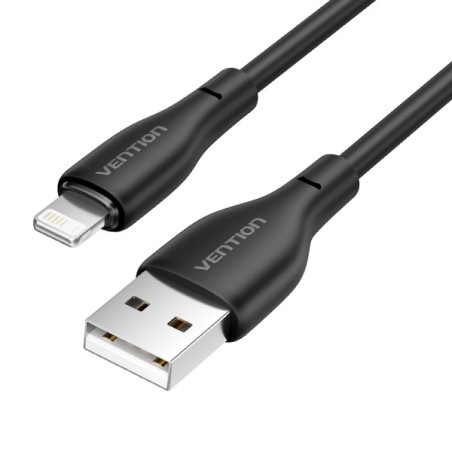 Vention Cable de Carga USB-A/Lightning TPE Duradero Transferencia 480Mbps Alimentacion 2A Potencia 10W Max 1 Metro Color Negro