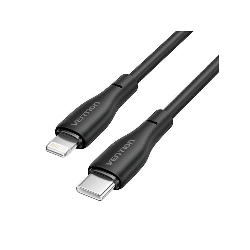 Vention Cable de Carga USB-C/Lightning - TPE Duradero - Transferencia 480Mbps - Alimentacion 3A - Potencia 27W - Color Negro