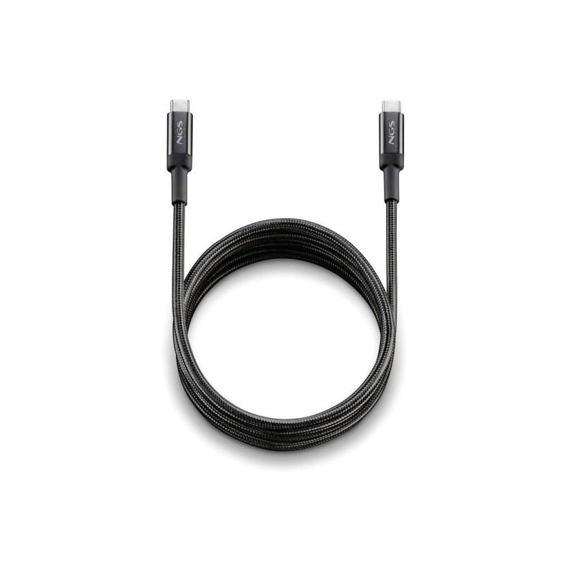 NGS Cable 2.0 USB-C Macho a USB-C Macho - Carga Ultrarapida hasta 100W - Longitud 3m - Color Negro