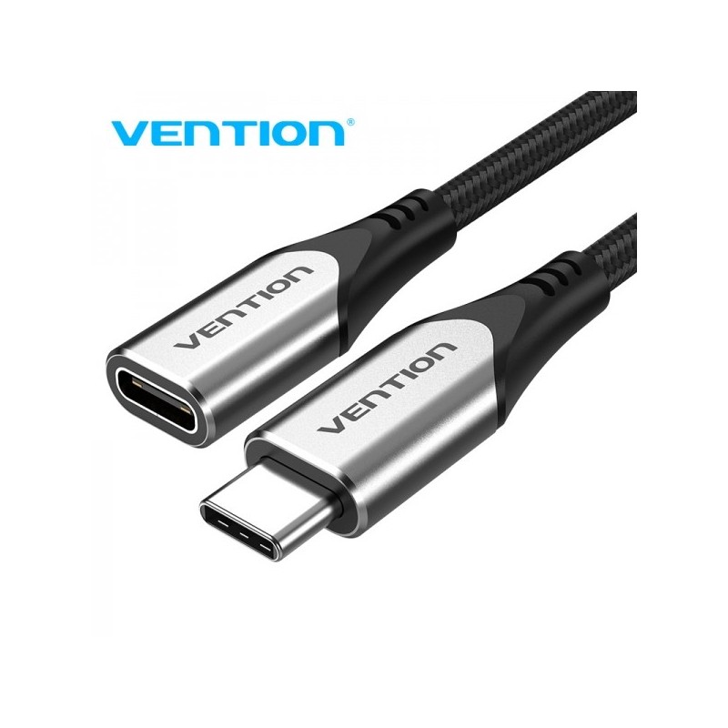Vention Cable Alargador USB-C 3.1 Macho a USB-C Hembra - 1m - Color Gris