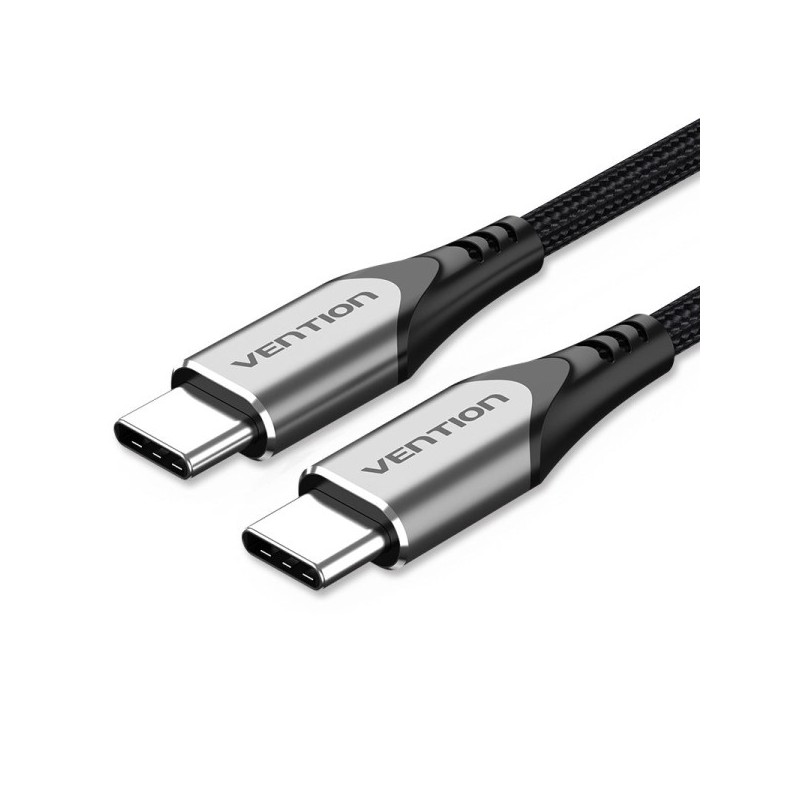 Vention Cable USB-C 2.0 a USB-C 2.0 3A 60W - 1.5m - Trenzado - Color Gris