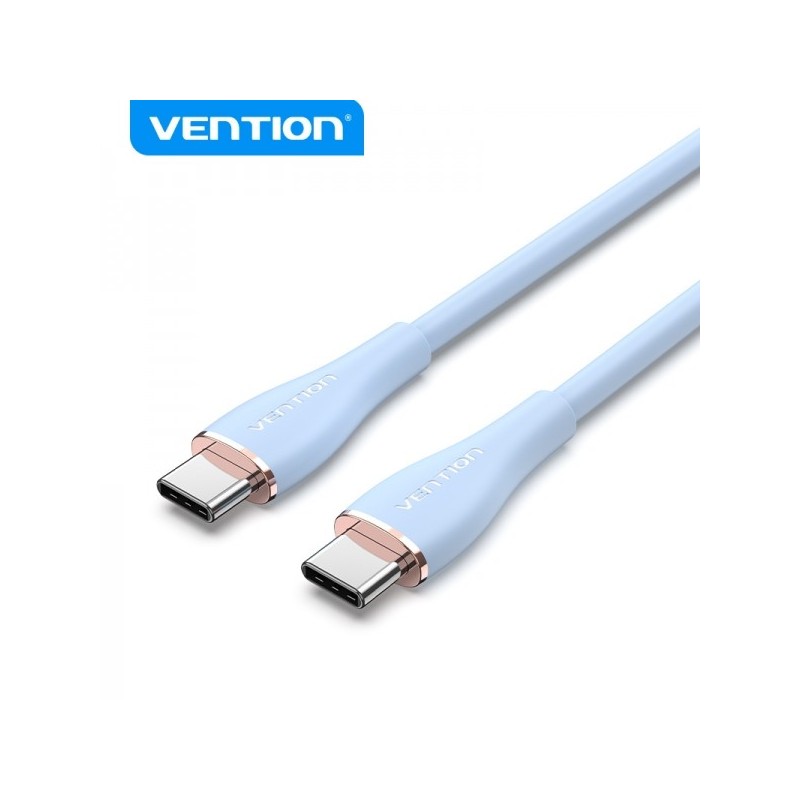 Vention Cable USB-C Macho a USB-C Macho 5A 100W 480Mbps - 1.5m - Color Azul Silicona