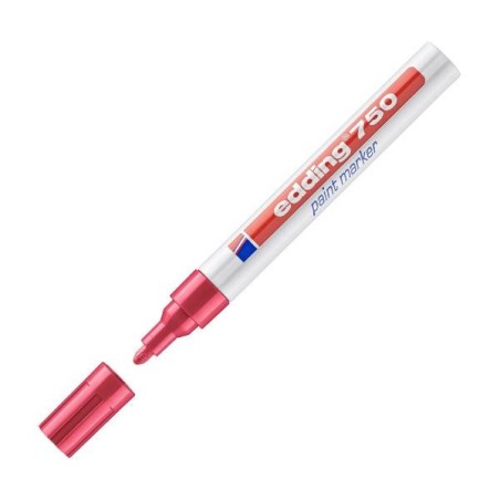 Marcador permanente Edding 750 - Punta cónica - Trazo 2 mm - 4 mm - Color rojo