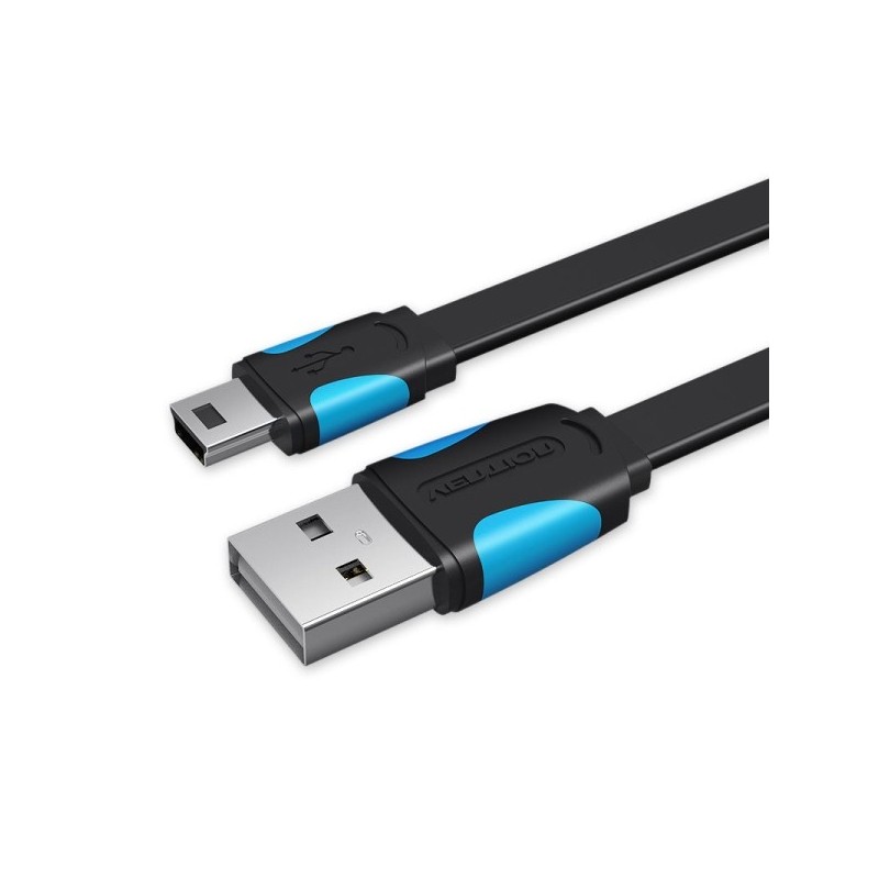 Vention Cable USB 2.0 Macho a Mini USB Macho - 1.5m - Plano - Color Negro