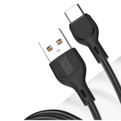 XO NB200TC1 Cable USB-A Macho a USB-C - Carga y Transmision de Datos Alta Velocidad - 2.1A - 1m - Color Negro