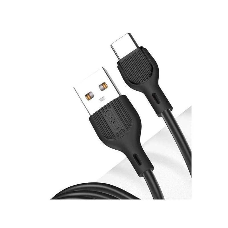 XO NB200TC2 Cable USB-A Macho a USB-C - Carga y Transmision de Datos Alta Velocidad - 2.1A - 2m - Color Negro