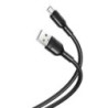 XO Cable de Carga y Transmision de Datos Longitud 1m Conector Micro USB Silicona Suave y Duradera Alta Velocidad 5V, 21A  Negro