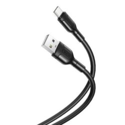 XO Cable de Carga y Transmision Datos Tipo C Longitud 1m Silicona Suave y Duradera Alta Velocidad 5V, 2.1A Conector Tipo C Negro