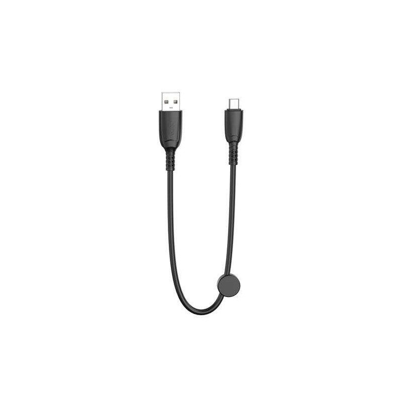XO Cable NB247 Carga Rapida USB - Micro USB - 6A - 25cm con Clip - Color Negro