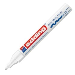 Marcador permanente Edding 750 - Punta cónica - Trazo 2 mm - 4 mm - Color blanco