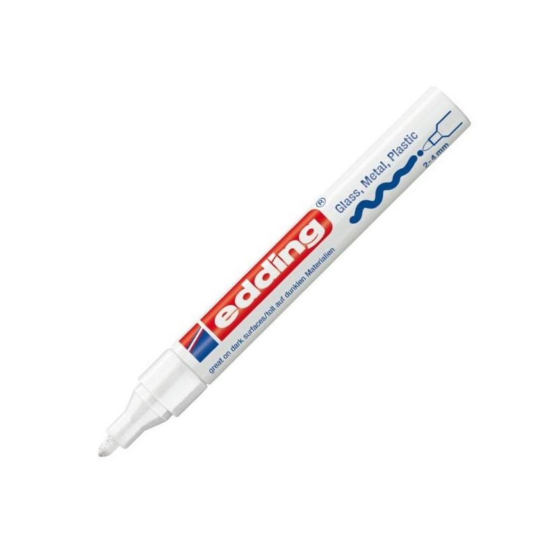 Marcador permanente Edding 750 - Punta cónica - Trazo 2 mm - 4 mm - Color blanco Marcador permanente Edding 750 - Punta cónica - Trazo 2 mm - 4 mm - Color blanco