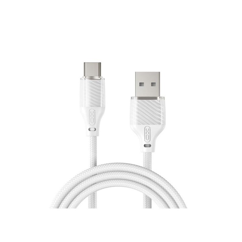 XO NB291 Cable USB-A Macho a USB-C - Carga y Transmision de Datos Alta Velocidad - 6A - 1m - Color Blanco