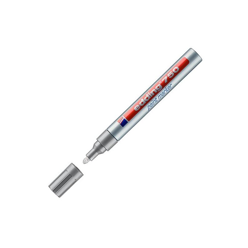 Marcador permanente Edding 750 - Punta cónica - Trazo 2 mm - 4 mm - Color plata Marcador permanente Edding 750 - Punta cónica - Trazo 2 mm - 4 mm - Color plata