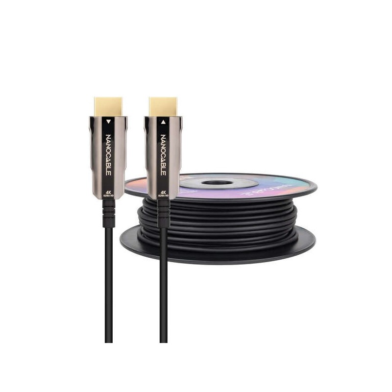 Nanocable Cable HDMI v2.0 AOC Macho a HDMI v2.0 Macho 50m - 4K@60Hz 18Gbps - Color Negro