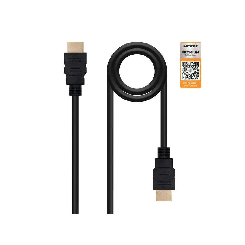 Nanocable Cable HDMI v2.0 Premiun Macho a HDMI v2.0 Premiun Macho 0.50m - 4K@60Hz 18Gbps - Alta Velocidad - Color Negro