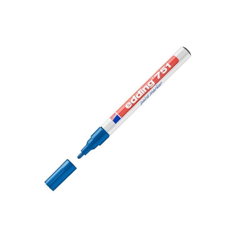 Marcador permanente Edding 751 - Punta cónica - Trazo 1 mm - 2 mm - Color azul