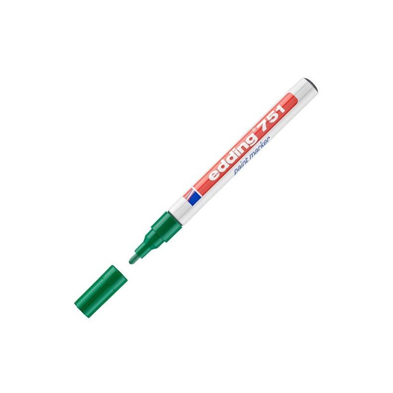 Marcador permanente Edding 751 - Punta cónica - Trazo 1 mm - 2 mm - Color verde Marcador permanente Edding 751 - Punta cónica - Trazo 1 mm - 2 mm - Color verde