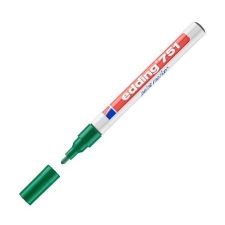 Marcador permanente Edding 751 - Punta cónica - Trazo 1 mm - 2 mm - Color verde