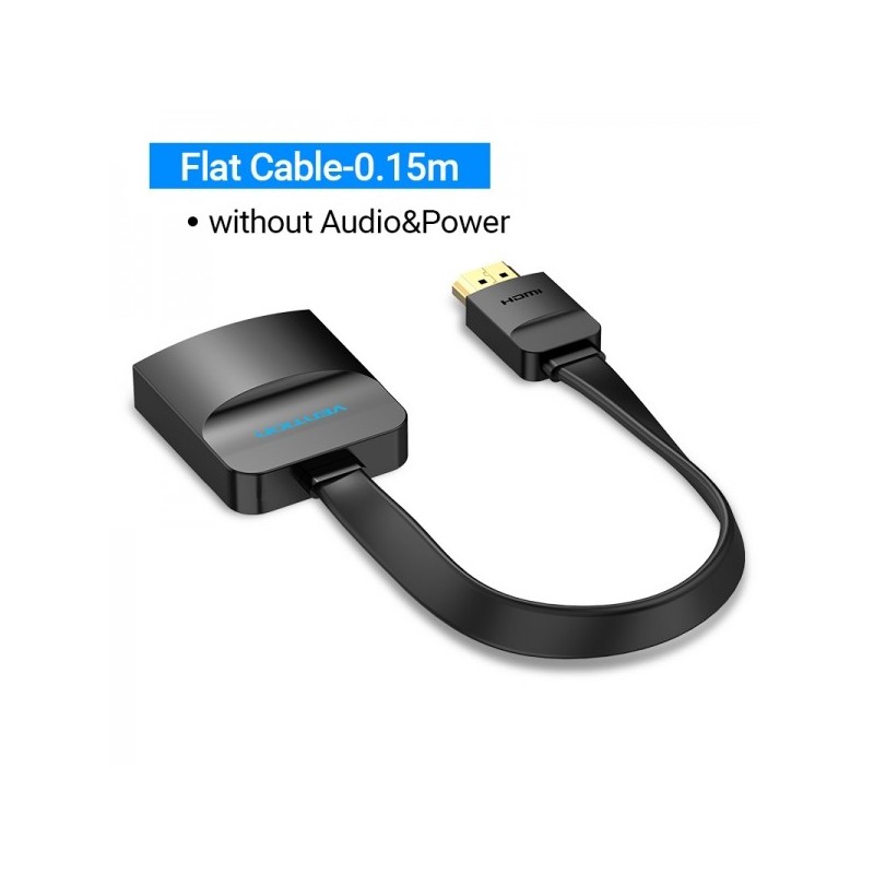 Vention Cable Conversor HDMI Macho a VGA Hembra con Jack 3.5mm - 0.15m - Color Negro