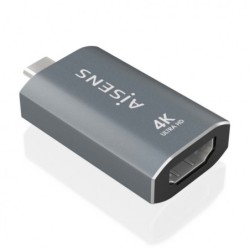 Aisens Conversor USB-C a HDMI 2.0 - Carcasa de Aluminio - 4K@60Hz - Profundidad de Color 48 Bit/Px - 18Gbps - HDCP - Color Gris