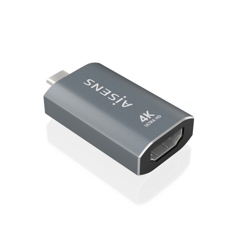 Aisens Conversor USB-C a HDMI 2.0 - Carcasa de Aluminio - 4K@60Hz - Profundidad de Color 48 Bit/Px - 18Gbps - HDCP - Color Gris